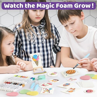 HEJIN 70PCS Magic Puffy Paint Kit, Aqua Magic Puffy Paint 3D Art for Kids