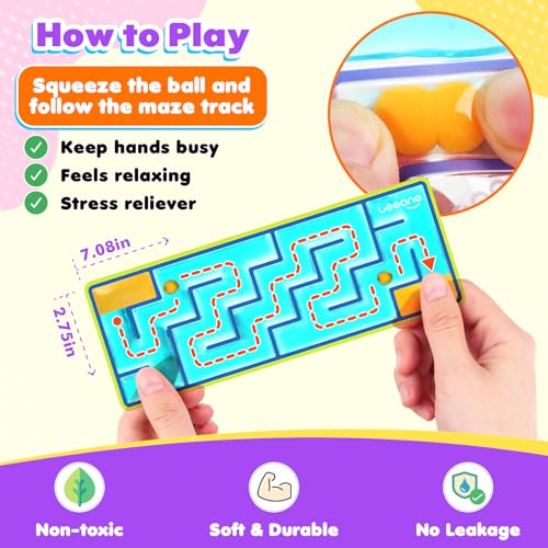 12-Pack Sensory Maze Fidget Toys for Kids & Adults: Quiet Squishy Calming Tools for Autism Children - Stress Fidgets for Travel & Office - Classroom Must Haves & Treasure Rewards Party Favors,Easter - style: 12pcs