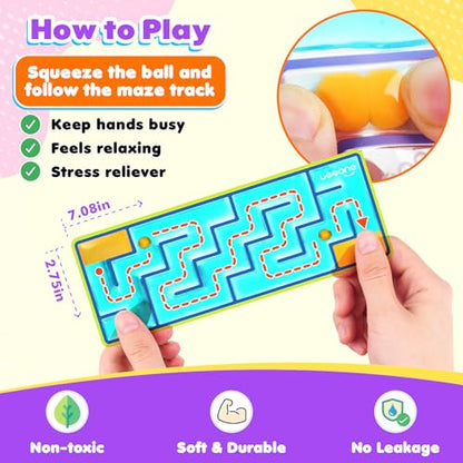 12-Pack Sensory Maze Fidget Toys for Kids & Adults: Quiet Squishy Calming Tools for Autism Children - Stress Fidgets for Travel & Office - Classroom Must Haves & Treasure Rewards Party Favors,Easter - style: 12pcs