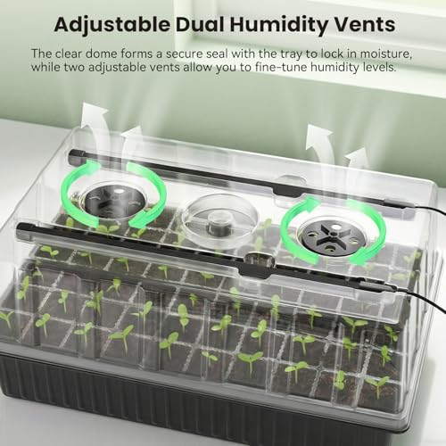 BAOSHISHAN Seed Starter Tray with Grow Light - 60 Cells Self-Watering