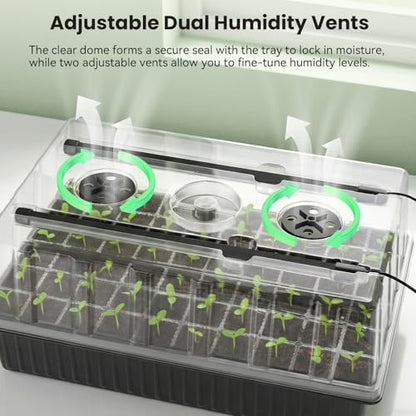 BAOSHISHAN Seed Starter Tray with Grow Light - 60 Cells Self-Watering