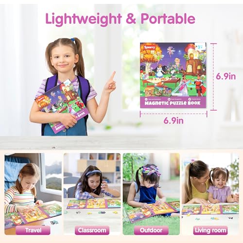 SYNARRY Princess Fairy Party Magnetic Puzzle for Kids Ages 3-5, Travel Toys - style: Princess Fairy