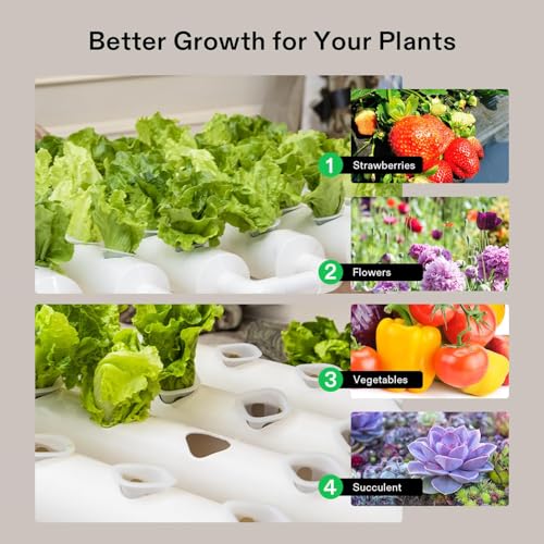 VIVOSUN Hydroponics Growing System 108 Plant Sites, 3 Layers 12 Food-Grade PVC-U Pipes Gardening System Grow Kit with Water Pump Timer, Nest Basket and Sponge for Leafy Vegetables - size: 108 Plant Sites