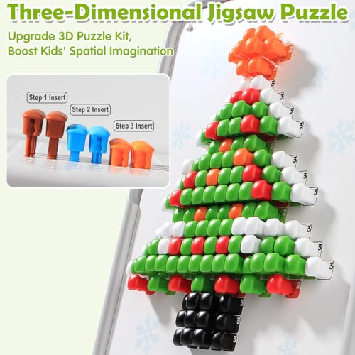 Puzzle for Kids 3-5: 3D Mushroom Nail Puzzle 460 Pieces Building Peg Kit