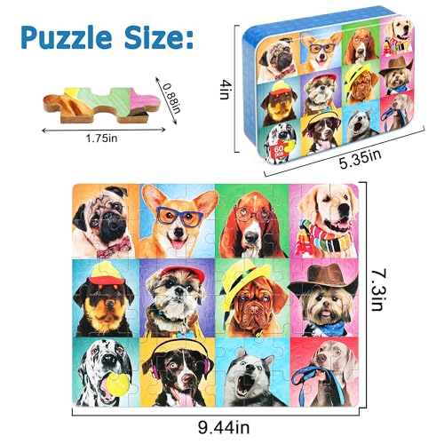 LELEMON Puzzles for Kids Ages 4-6,Dog 60 Piece Puzzles for Kids Ages 4-8 - color: Dog 2)