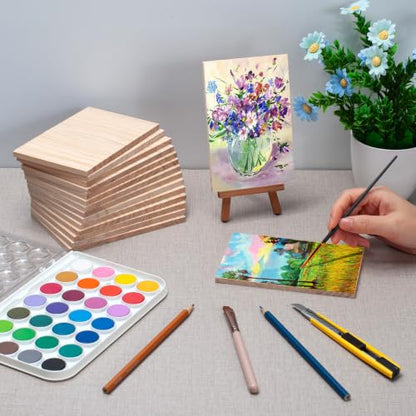 Wooden Blocks Wood Blocks for Crafts, 16 PCS 4″X6″X1/4″ Blank Wood Planks - size: 4″x6″x1/4″ - 16PCS
