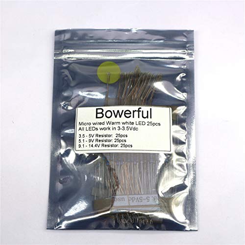 25pcs Pre-soldered Micro Litz Wired Leads Warm White SMD Led 0603 + Muti-Resistor New - color: (2)Warm White, size: 25pcs