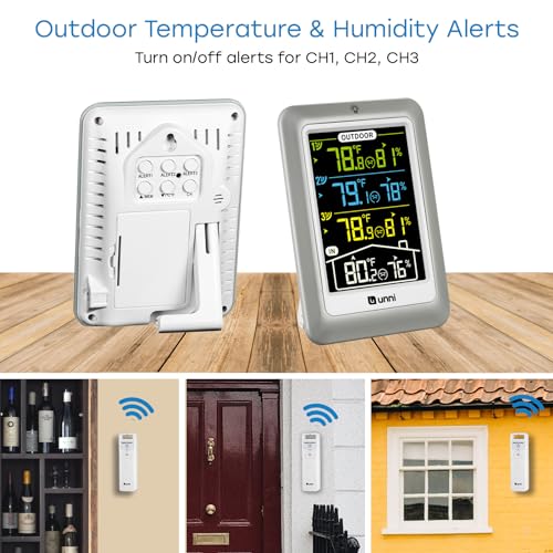 Indoor Outdoor Thermometer Wireless 4.5 Inch Display Digital Hygrometer - color: Multi