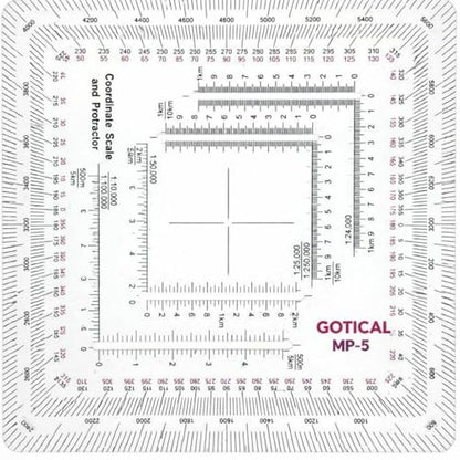 New and Improved Version Military Style MGRS/UTM Coordinate Grid Reader, and Protractor,Coordinate Scale Map Reading and Land Navigation Topographical Map Scale (Pack of 1)