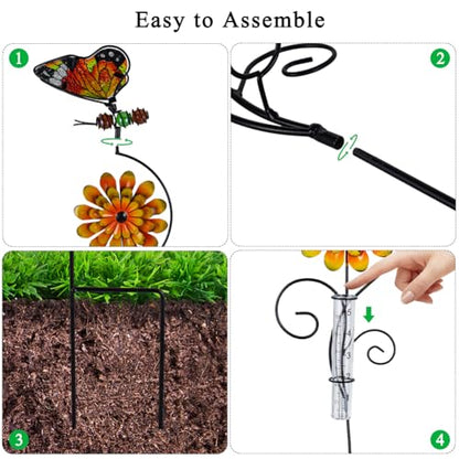 3 Pack Rain Gauge Outdoor, 5 Inch Tube Butterfly Rain Gauges - color: 3 Pcs-Butterfly&Flower