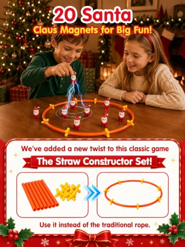 Christmas Magnetic Game with String & 20 Santa Claus - color: Santa Claus
