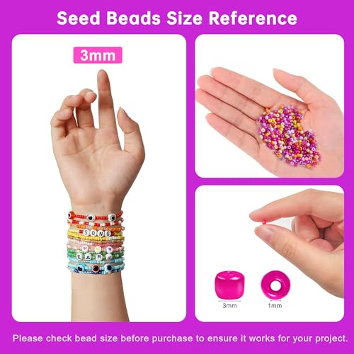 Redtwo 3mm 45000pcs Glass Seed Beads Kit