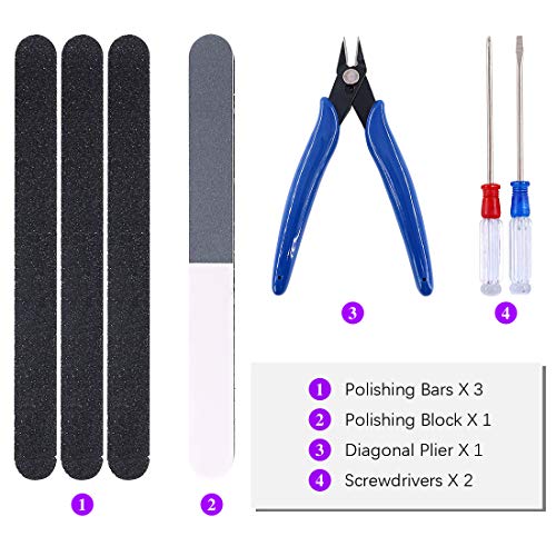 Swpeet 35Pcs Professional Compatible for Gundam Modeler Basic Tools, Tool Set Model Tools Kit Perfect Model Kit Building Beginner Hobby Model Assemble Building with Duty Plastic Container