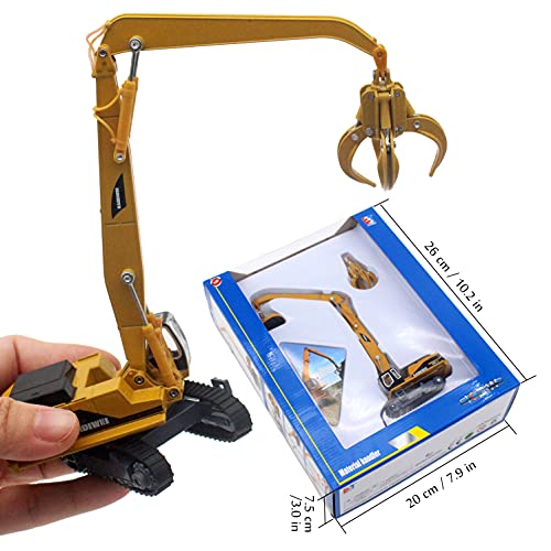 Tipmant Alloy Die-cast Vehicle Model Toy Material Handling Diecast Crane Engineering Truck Metal Durable Kids Birthday Gift Scale1:87 - color: Yellow 1