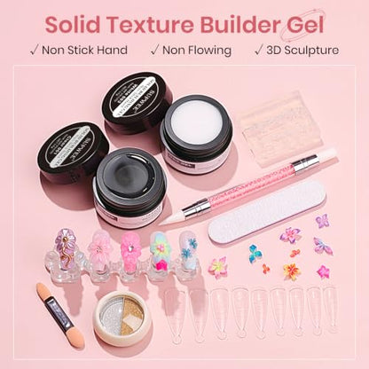 3D Nail Art Gel Clear and White Solid Builder Gel for Nails - color: Clear&White