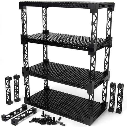 Plates 16x16 with Support Girder Brick Set Multi-layer Parking Garage - color: Black, size: 8 PCS