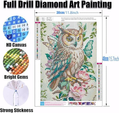 Ekuxom Owl Diamond Art Kits for Adults-5D Owl Diamond Painting - color: Owl
