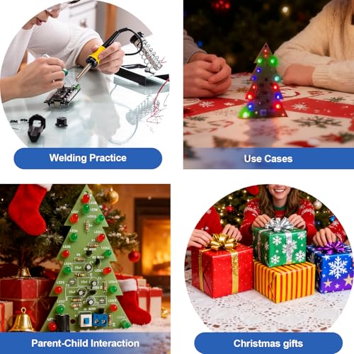 16 Lamp Christmas Tree SMT Soldering Practice Board Kit DIY Electronics Kit Welding Practice Kit for aged 14+ STEM Beginners
