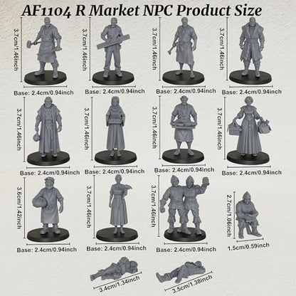 AUSPDICE Fantasy NPC Figurine Set for Dungeons and Dragons & TTRPG - color: Af1104 R Market Npc