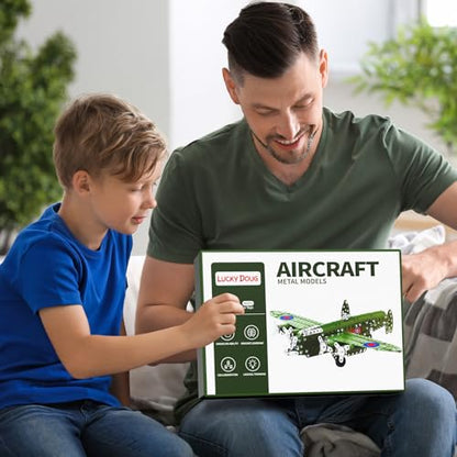 Lucky Doug STEM Building Projects Model Airplane Set - 389 Pieces STEM Project Building Toys for Kids Ages 8-12, Assembly Science Kit Educational Army Toys Gift for Kids Boys 8 9 10 11 12-16 Years Old - style: 8805