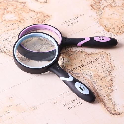 Mr. Pen- Magnifying Glass, 2 Pack, 5X Magnifier, 75mm Glass Lens - color: Pastel, size: 5X Magnifier