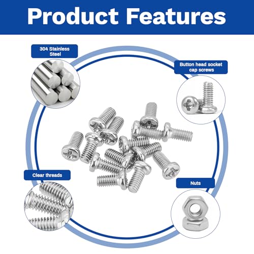 530Pcs 304 Stainless Steel Metric Micro Screws Nuts Assortment, M2x4/5/6/8/10mm Sizes, Phillips Pan Head, Fully Threaded Kit for Arduino, RC Models, Electronics, DIY Projects - size: M2x4/5/6/8/10- 530 Pcs