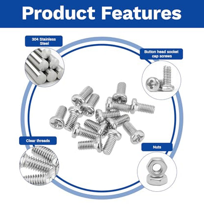 530Pcs 304 Stainless Steel Metric Micro Screws Nuts Assortment, M2x4/5/6/8/10mm Sizes, Phillips Pan Head, Fully Threaded Kit for Arduino, RC Models, Electronics, DIY Projects - size: M2x4/5/6/8/10- 530 Pcs