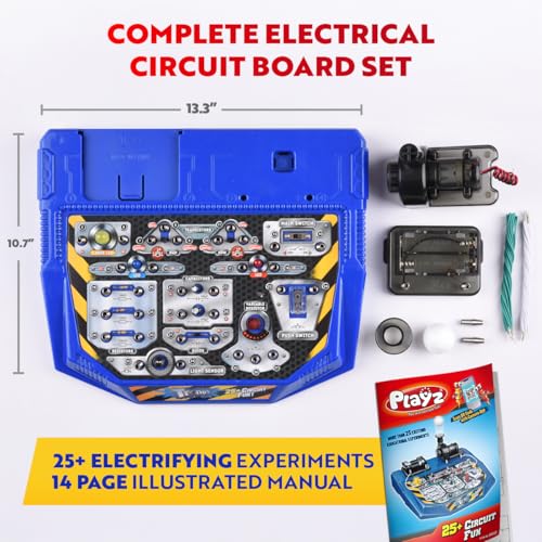 Playz Circuit Board for Kids, Educational Science Kits for Kids Age 8-12 - size: 25+ Experiments