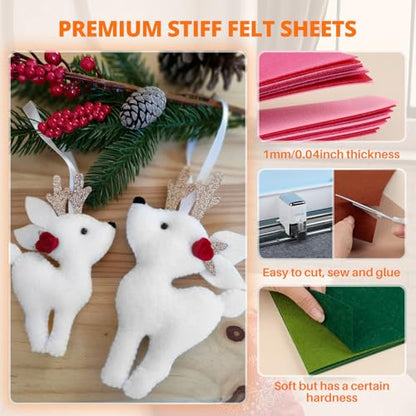 HTVRONT White Felt Sheets for Crafts, 10pcs 8x12 Stiff Felts Sheet - color: White, size: 8 X 12in