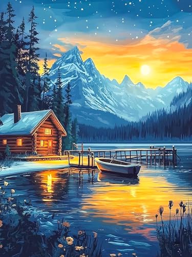 Diamond Art Kits for Adults & Beginners, Snow Mountain Diamond Painting Kit - color: HMDPUS-25907