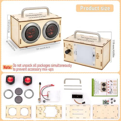 DIY Bluetooth Speaker Kit for Kids 8-10 - STEM Kits Science Project Toys - color: Gray