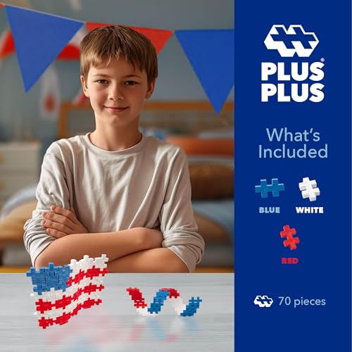 PLUS PLUS Patriotic Mix Tube - Mini Interlocking Building Blocks Set - color: Red White and Blue