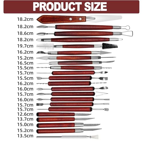 LINPHCEY 22-Piece Clay Sculpting Tools Set Perfect for Polymer Air Dry Modeling Clay Beginners & Professionals Ideal for DIY Pottery & Ceramics Tools for Clay Sculpey Sculpting & Crafting - color: 22PCS/SET