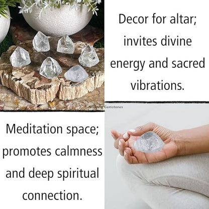 Amazing Gemstone Apophyllite Crystals and Healing Stones Mineral Specimen Set of 6 - Premium Semi Precious Gem Stones - Healing Crystals Geodes Clusters for Meditation, Chakra Balance (S) - color: Apophyllite Points, size: Small