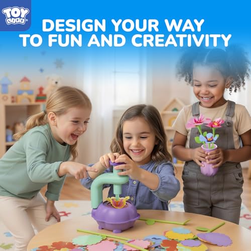 TOY Life DIY Flower Bouquet Craft Kit for Girls, Ages 3-8 - color: Purple-36 pack
