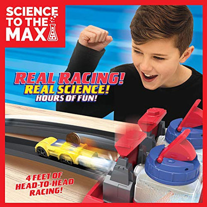 Be Amazing! Toys Science to The Max DIY Rocket Car Science Experiment for Kids & Teens - STEM Chemistry Kit for Boys and Girls - Make Your Own Water Rocket with Race Track for Ages 8+