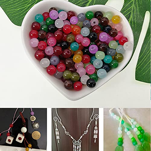 1500PCS 6mm Glass Round Beads Bulk for Jewelry Making - size: 6mm Mixed