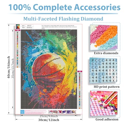 Basketball Diamond Art Kits for Adults, Diamond Painting Kits 12x16 in - color: Style 53