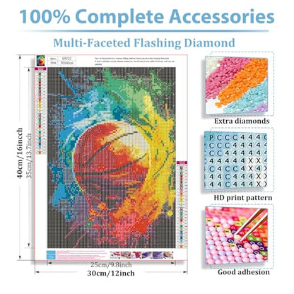 Basketball Diamond Art Kits for Adults, Diamond Painting Kits 12x16 in - color: Style 53