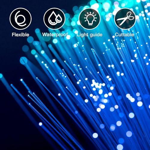 AMKI Plastic 0.04in/1mm Diameter 656ft(200Meter) PMMA Fiber Optic Roll End Glow Cable for All Kind Led Star Ceiling Light Kit - color: 656ft, size: 0.04in