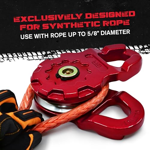 GearAmerica Ultra Snatch Block Pulley 20T - Aluminum, Black - Off-Road - color: Ultra Snatch Block Red 20 Ton