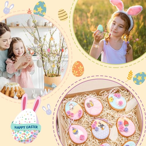 SANNIX 110Pcs 55 Pairs Easter Charms Gold Enamel Charm for Jewelry Making Easter Egg Bunny Rabbit Pendant Charms for Bracelets Necklaces Earrings Making DIY Crafts - style: Easter