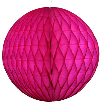 Cerise Honeycomb Balls, Set of 3 (12 inch, 8 inch, 5 inch) - color: Cerise
