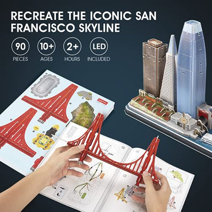 CubicFun 3D Puzzles for Adults Gifts Christmas LED San Francisco City Line - style: 4 LED San Francisco Cityline