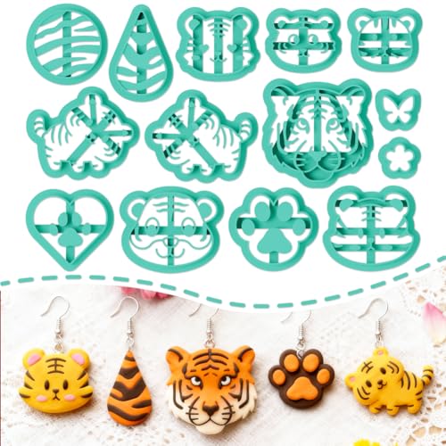 ORIGACH 14 Pcs Tiger Polymer Clay Cutters Set - style: Tiger