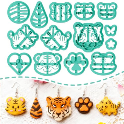 ORIGACH 14 Pcs Tiger Polymer Clay Cutters Set - style: Tiger