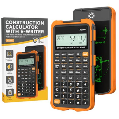 ROATEE Construction Calculator with Writing Tablet Industrial & Scientific - color: Gray Orange