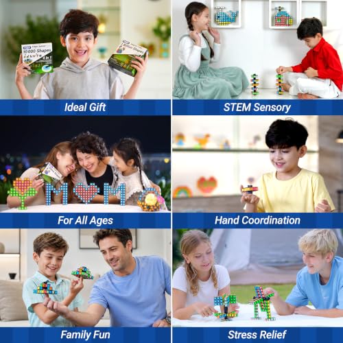TOSY Magnet Fidget Spinner Mini - 8 Blocks, 3 in 1 Toy: Transformable Fidget Spinner, Infinity Cube, 2x2 Puzzle Cube, Stress Relief, STEM Magnet Tiles Birthday Gift for Kids/Boys/Girls/Adults, 2-Pack - color: Mini B (Set of 2)