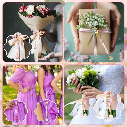 Tondiamo 2823 Pcs Flower Bead Keychain DIY Craft Making Kit - style: Flower