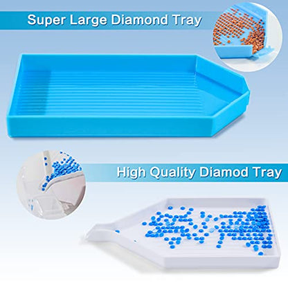 Diamond Painting Accessories,Diamond Painting Tools with Cute Blue Roller and Diamond Embroidery Box for DIY Diamond Painting Art - color: Blue